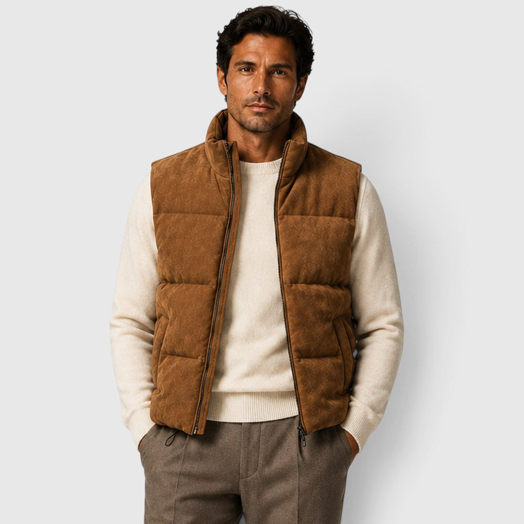 Torin | Rugged Suede Padded Puffer Gilet for Men