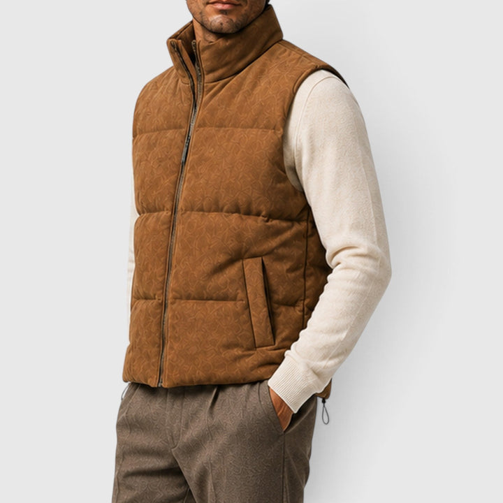 Torin | Rugged Suede Padded Puffer Gilet for Men