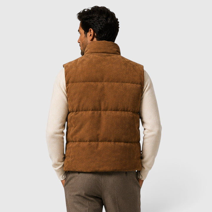 Torin | Rugged Suede Padded Puffer Gilet for Men