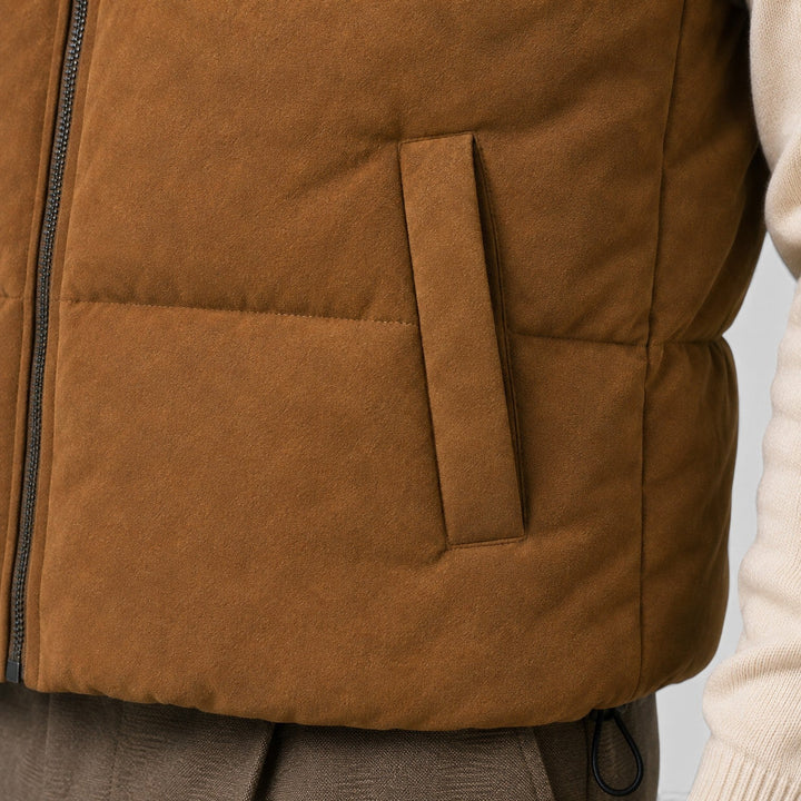 Torin | Rugged Suede Padded Puffer Gilet for Men
