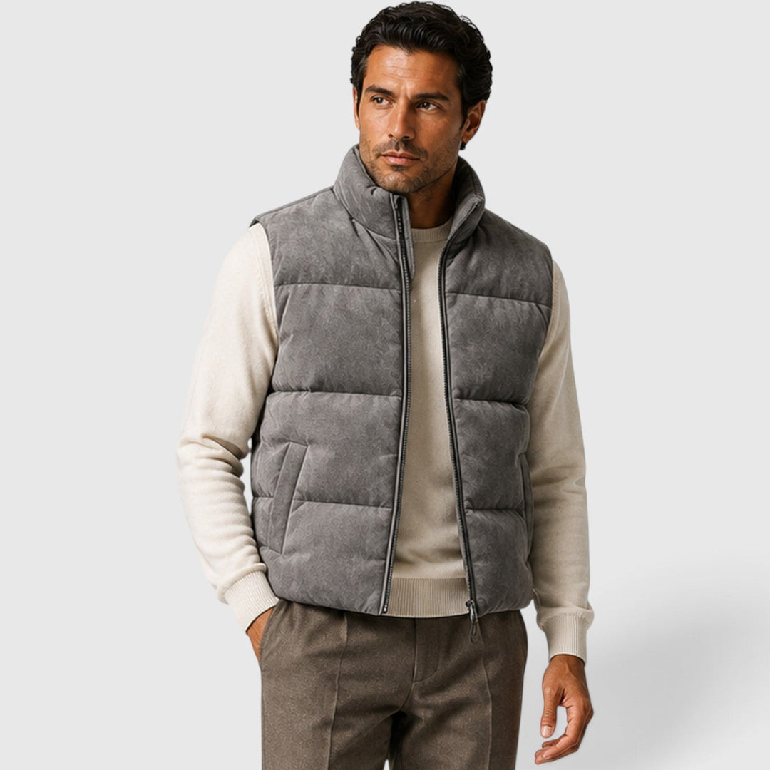 Torin | Rugged Suede Padded Puffer Gilet for Men