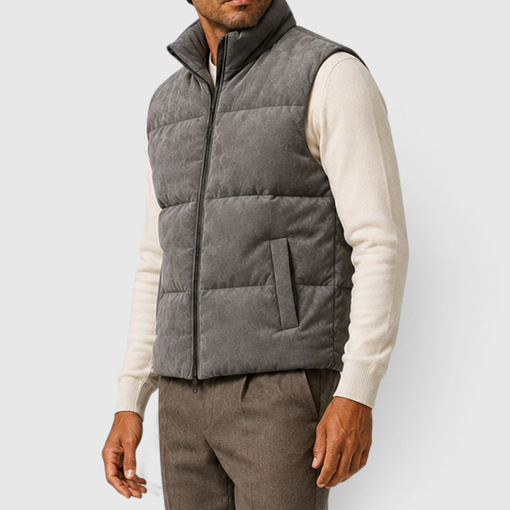 Torin | Rugged Suede Padded Puffer Gilet for Men