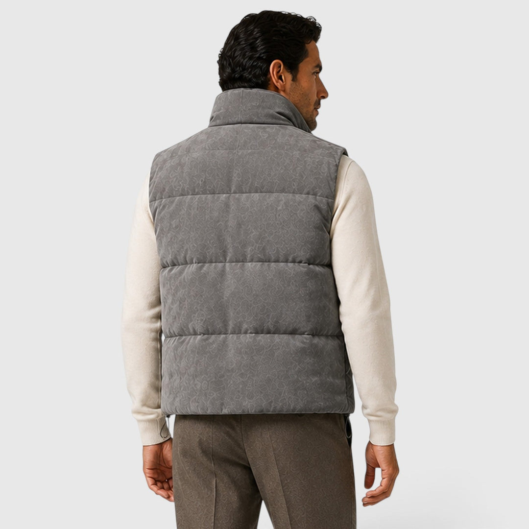 Torin | Rugged Suede Padded Puffer Gilet for Men