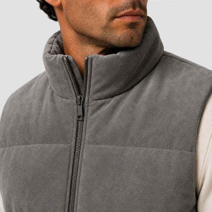 Torin | Rugged Suede Padded Puffer Gilet for Men