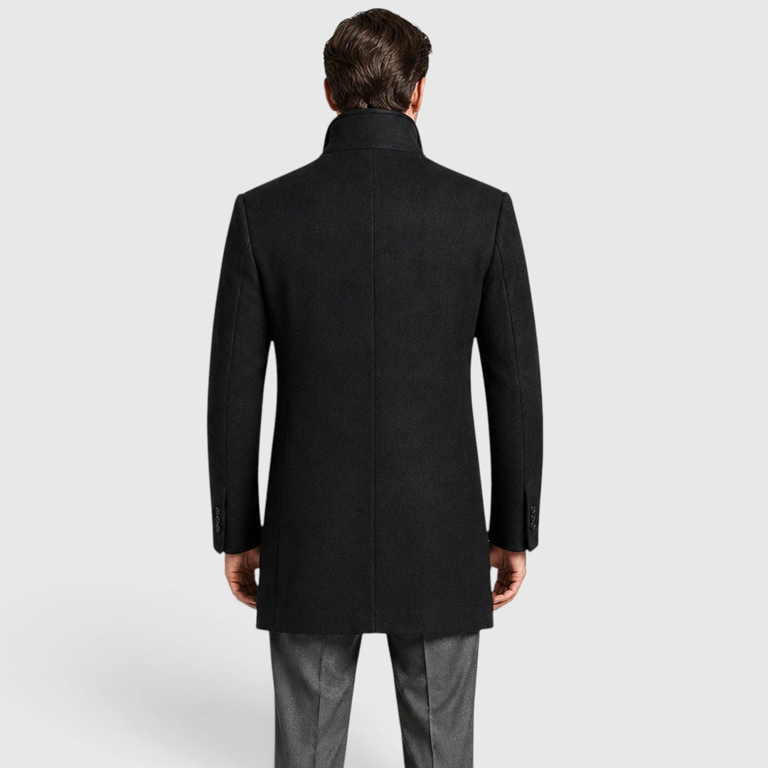 Caleb | Refined Single-Breasted Woolen Overcoat for Men