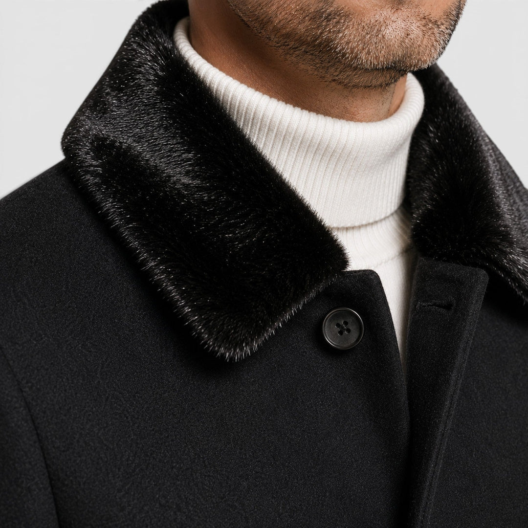 Gustav | Polished Stand-Collar Wool Overcoat