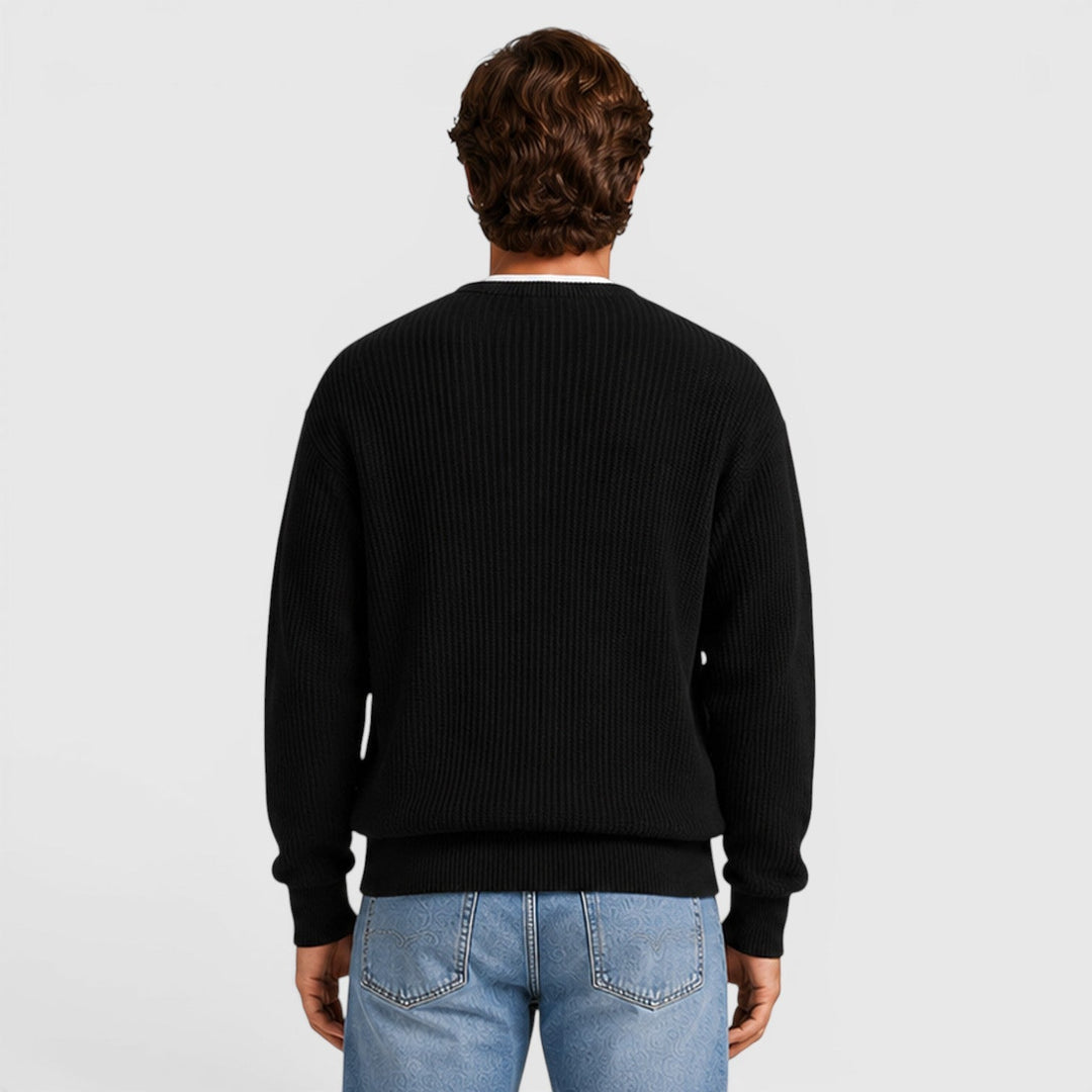 August | Casual Zip-Up Knit Cardigan for Men's Everyday Wear