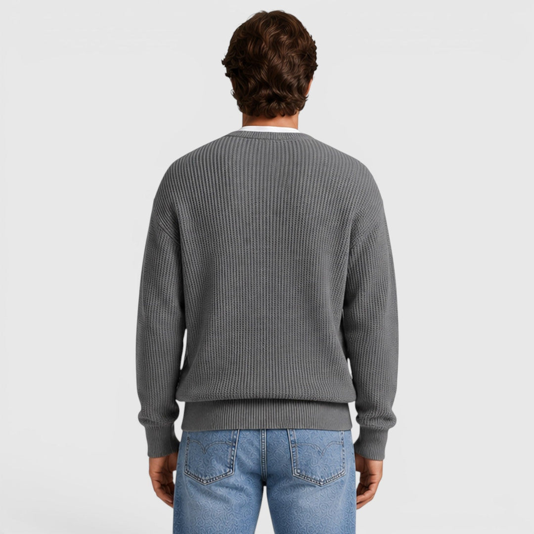 August | Casual Zip-Up Knit Cardigan for Men's Everyday Wear