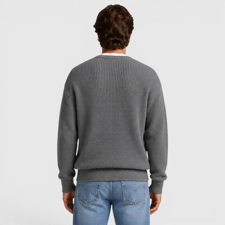 August | Casual Zip-Up Knit Cardigan for Men's Everyday Wear