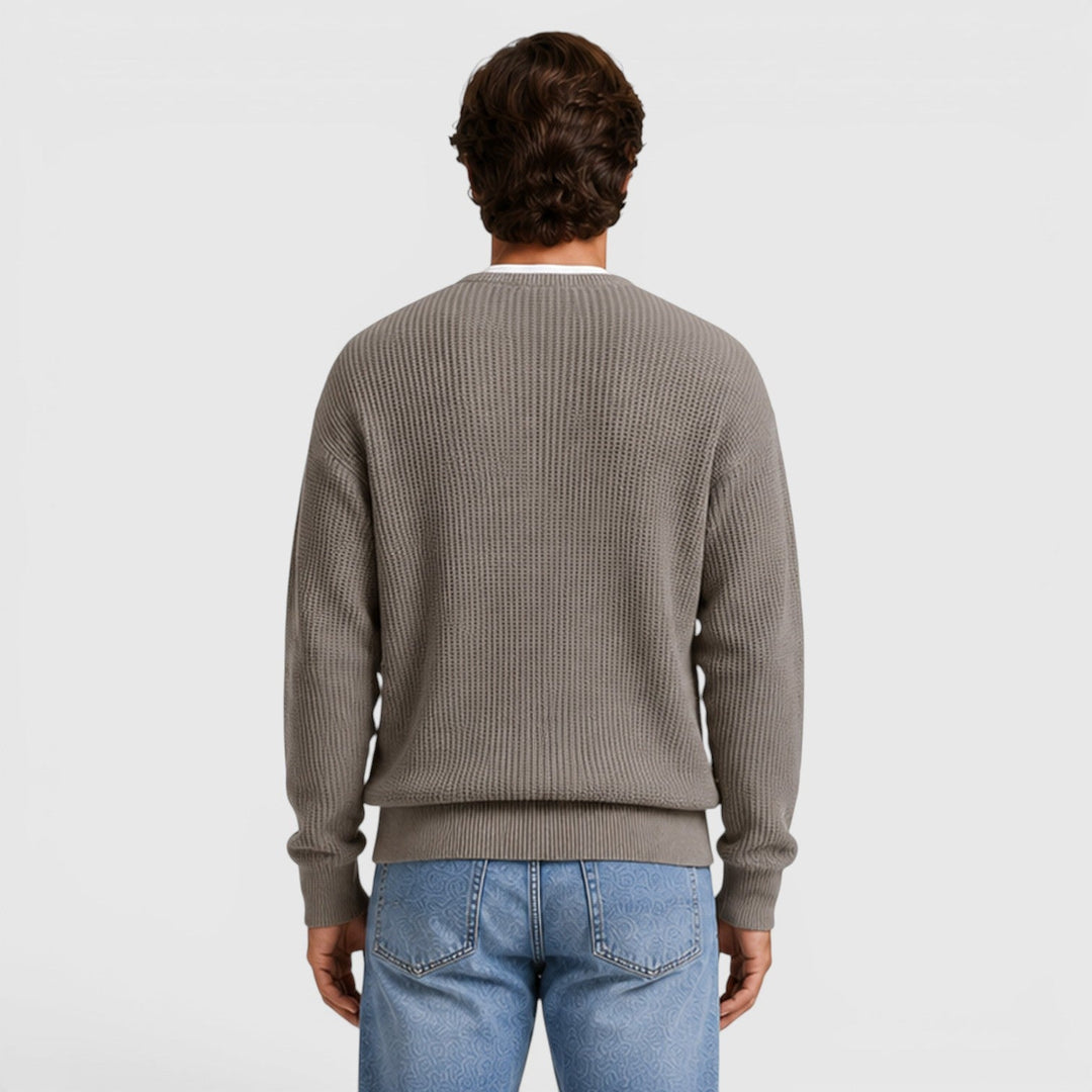 August | Casual Zip-Up Knit Cardigan for Men's Everyday Wear