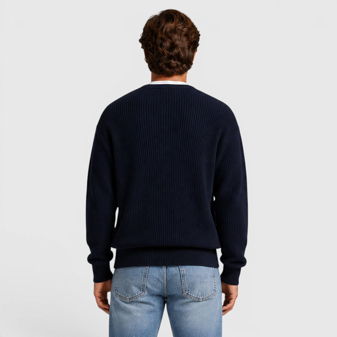 August | Casual Zip-Up Knit Cardigan for Men's Everyday Wear