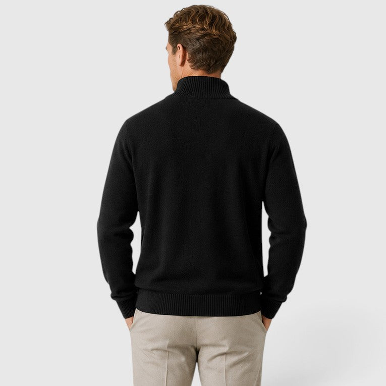 Nolan | Sleek Zip-Up Mock Neck Jumper for Men