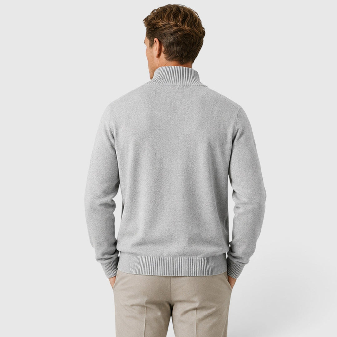 Nolan | Sleek Zip-Up Mock Neck Jumper for Men