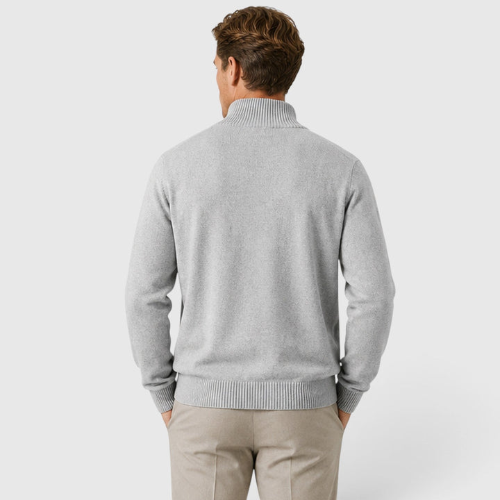 Nolan | Sleek Zip-Up Mock Neck Jumper for Men