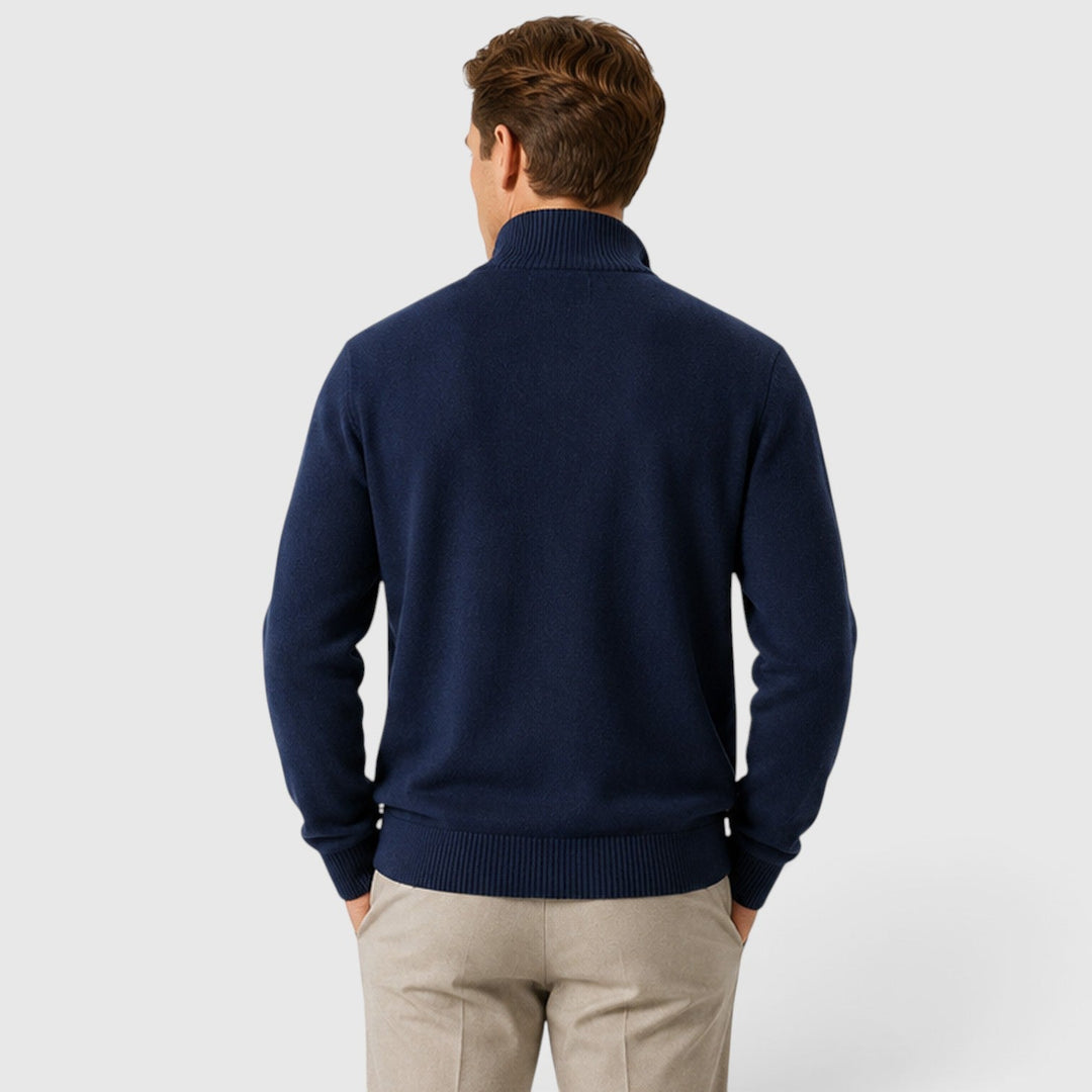 Nolan | Sleek Zip-Up Mock Neck Jumper for Men