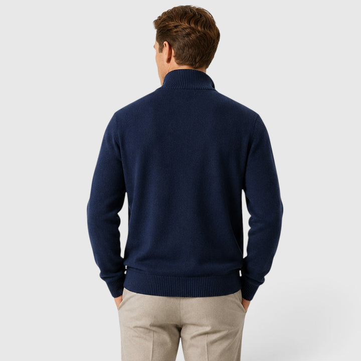 Nolan | Sleek Zip-Up Mock Neck Jumper for Men
