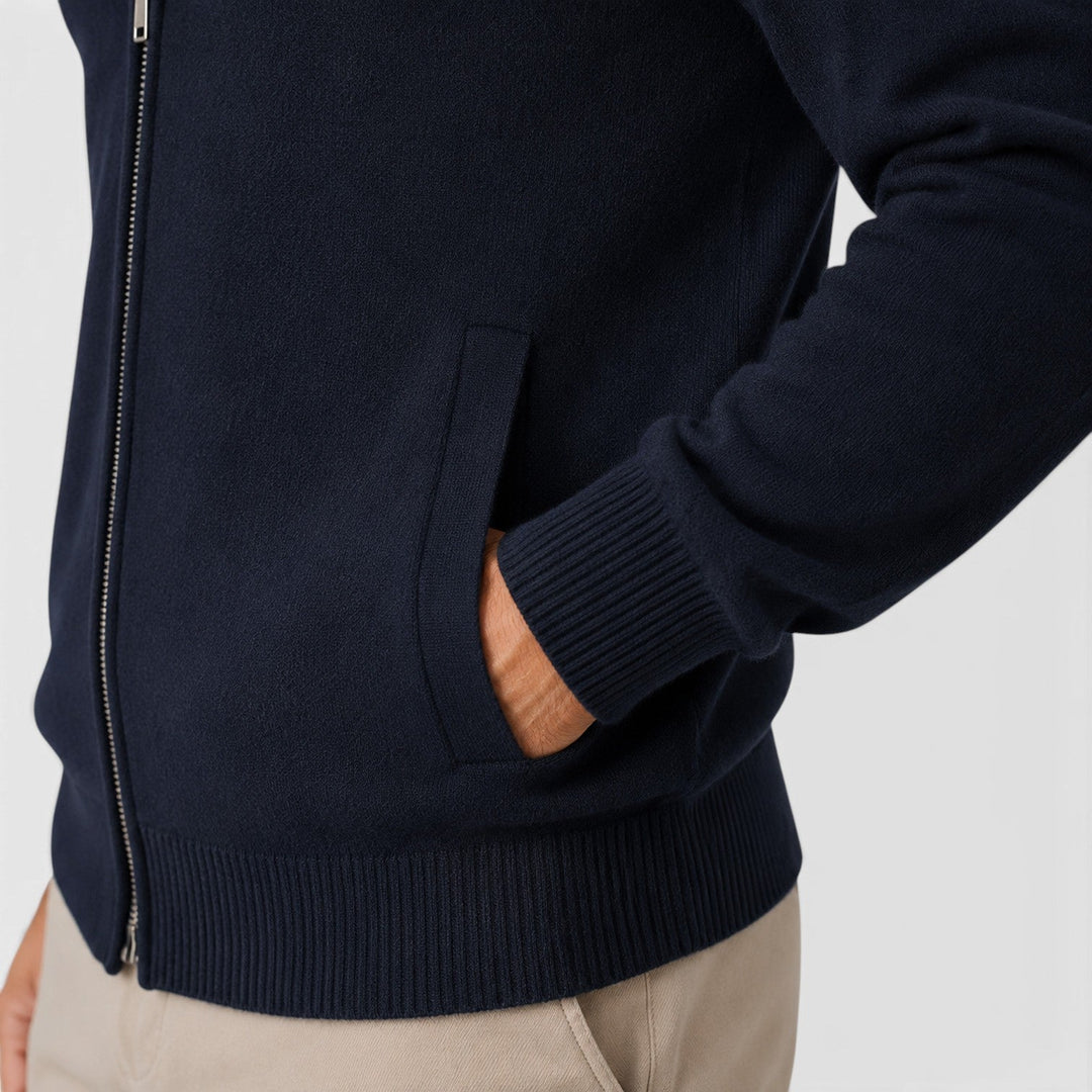 Nolan | Sleek Zip-Up Mock Neck Jumper for Men