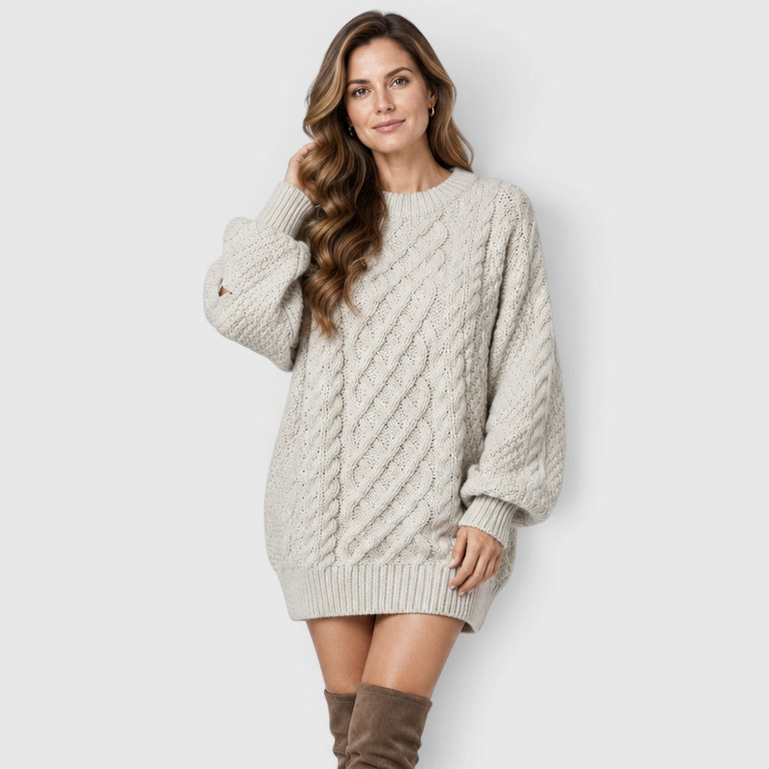 Isla | Cosy Cable Knit Jumper Dress