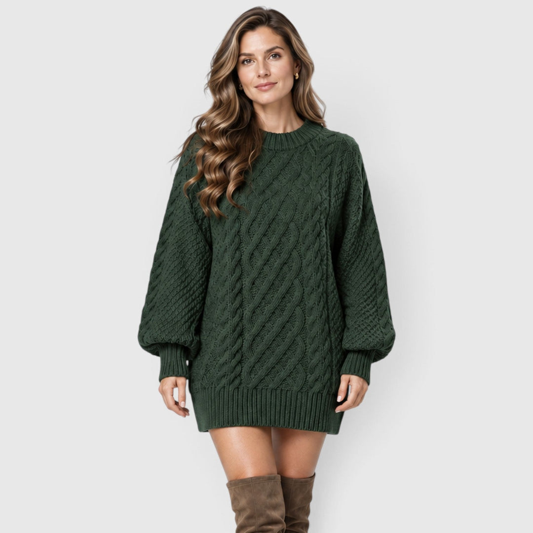Isla | Cosy Cable Knit Jumper Dress