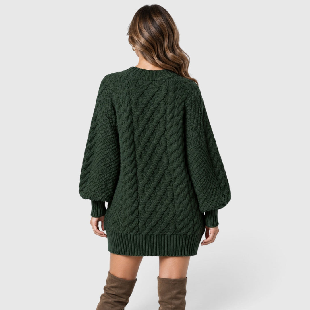 Isla | Cosy Cable Knit Jumper Dress