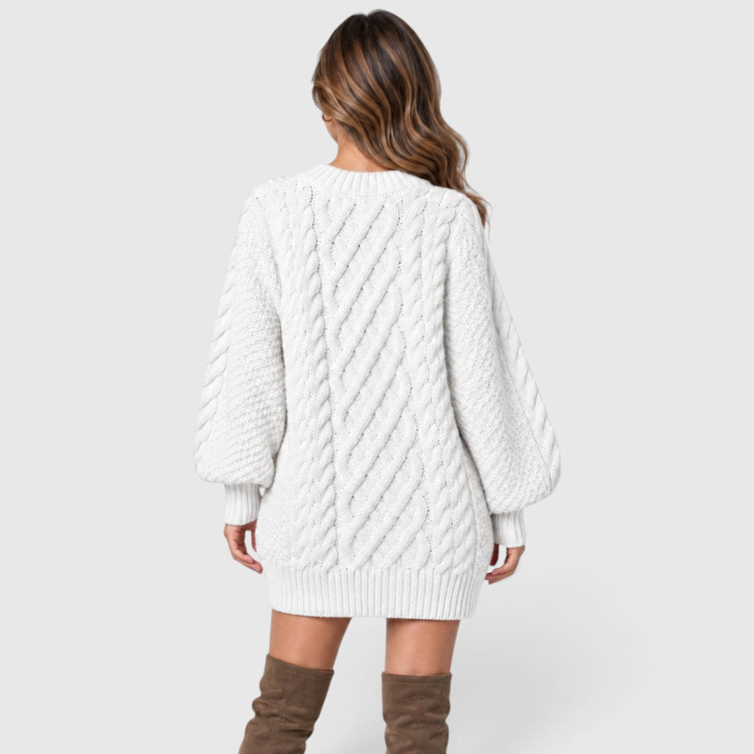 Isla | Cosy Cable Knit Jumper Dress