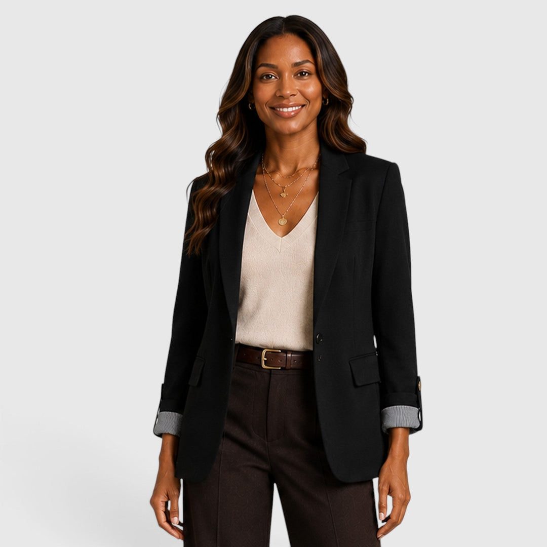 Arabella | Effortless Open Front Blazer with Ruched Sleeves
