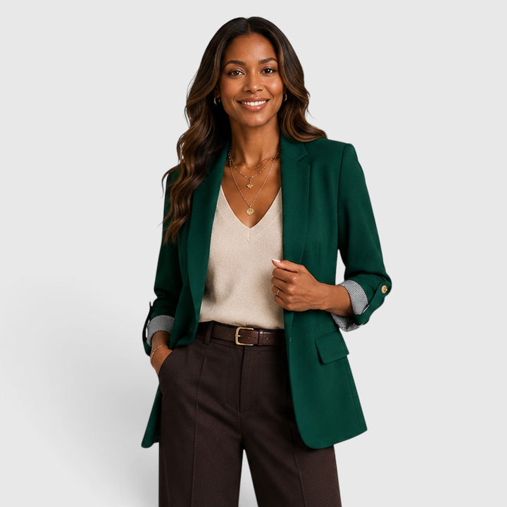 Arabella | Effortless Open Front Blazer with Ruched Sleeves