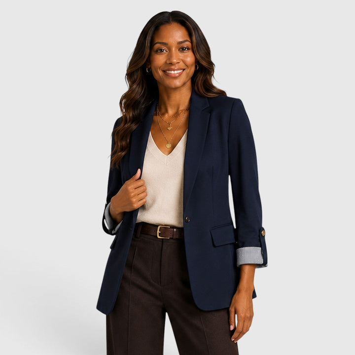 Arabella | Effortless Open Front Blazer with Ruched Sleeves