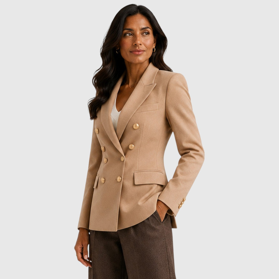 Winnifred | Sharp Double Breasted Blazer with Gold Buttons
