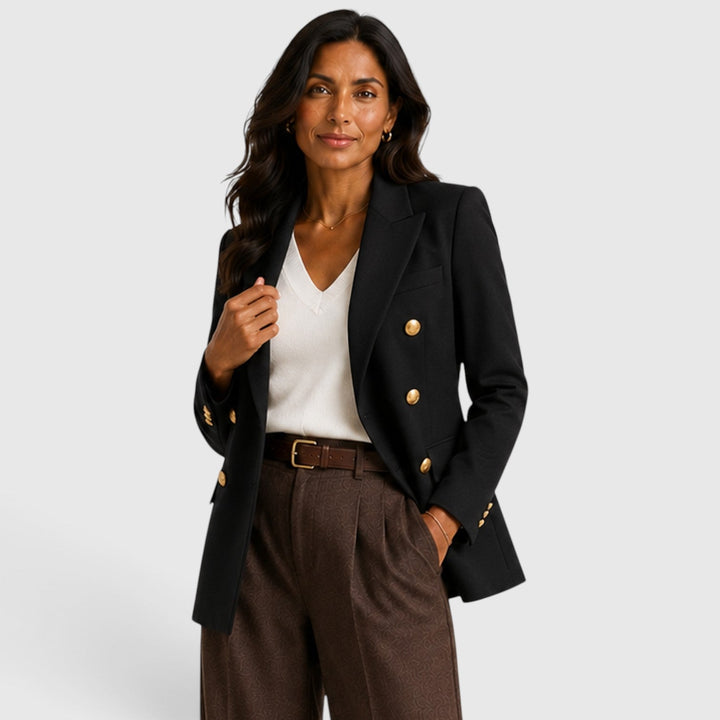 Winnifred | Sharp Double Breasted Blazer with Gold Buttons