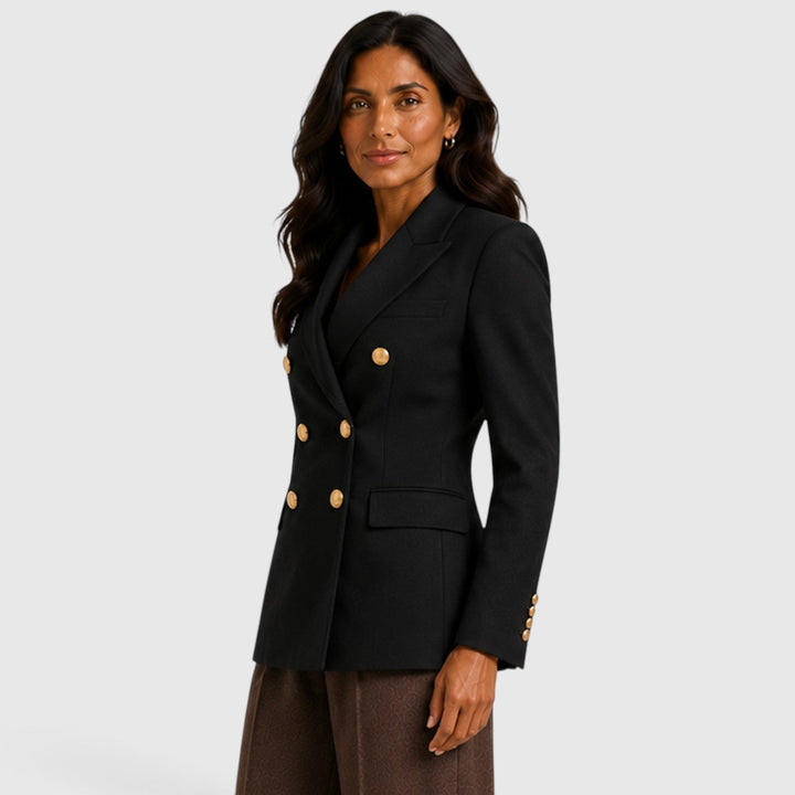 Winnifred | Sharp Double Breasted Blazer with Gold Buttons