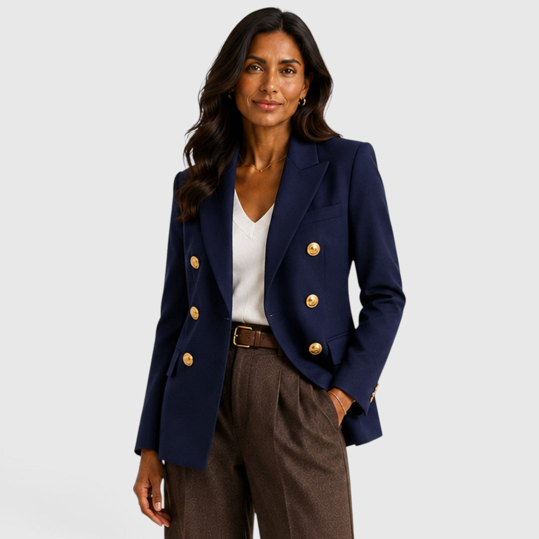 Winnifred | Sharp Double Breasted Blazer with Gold Buttons