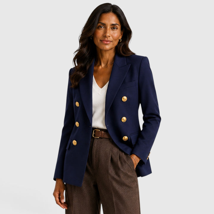 Winnifred | Sharp Double Breasted Blazer with Gold Buttons
