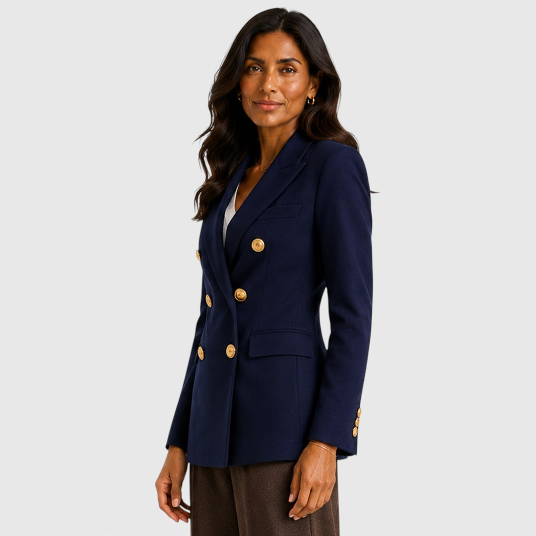 Winnifred | Sharp Double Breasted Blazer with Gold Buttons