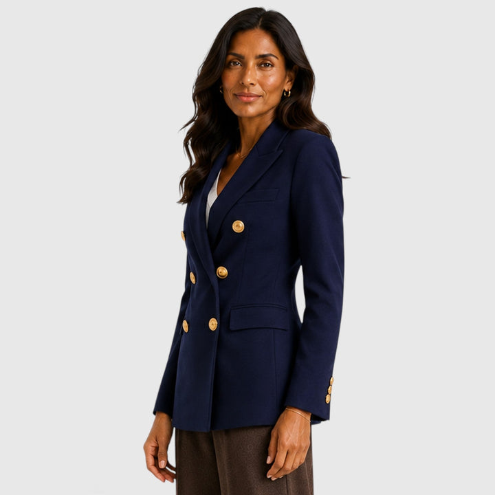 Winnifred | Sharp Double Breasted Blazer with Gold Buttons