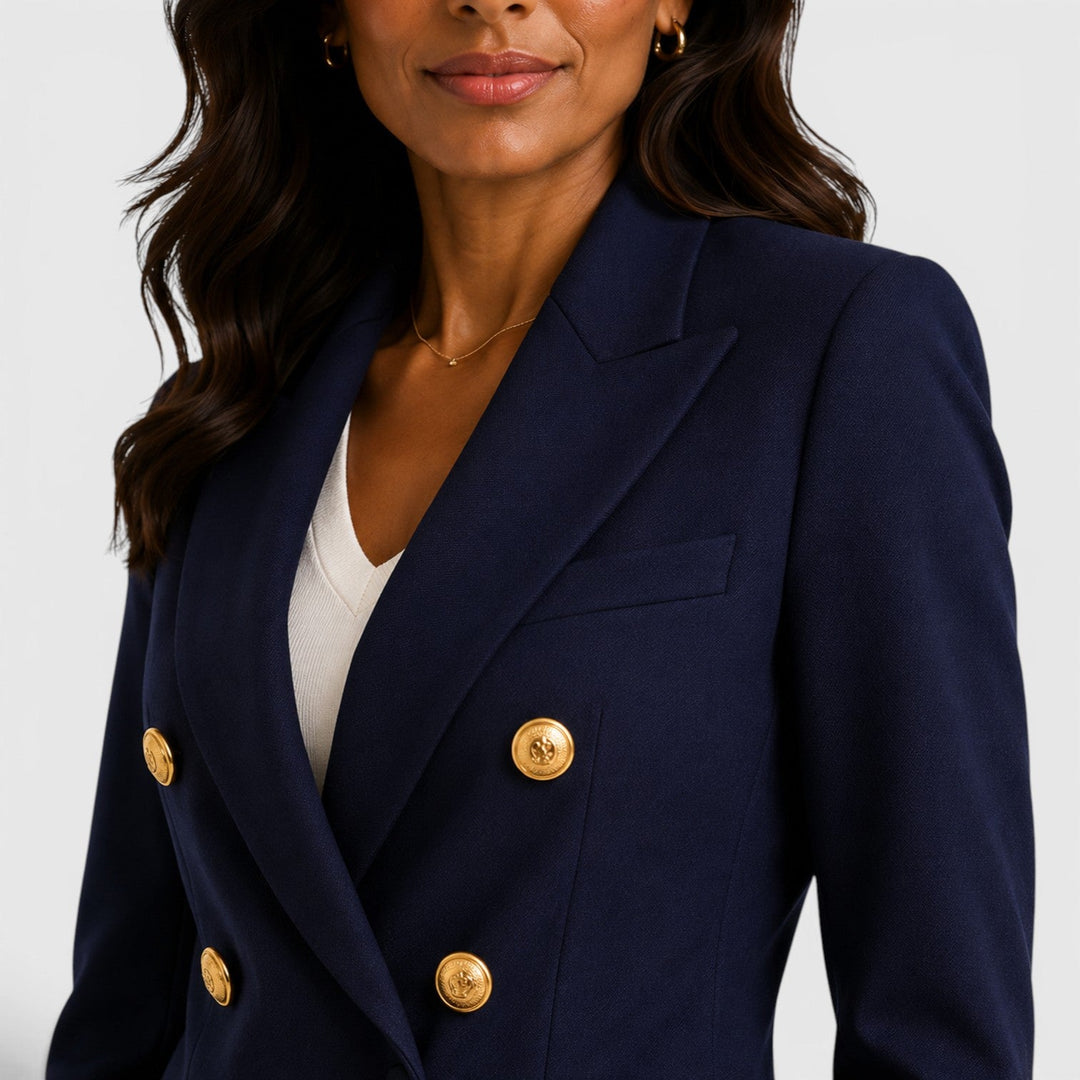 Winnifred | Sharp Double Breasted Blazer with Gold Buttons