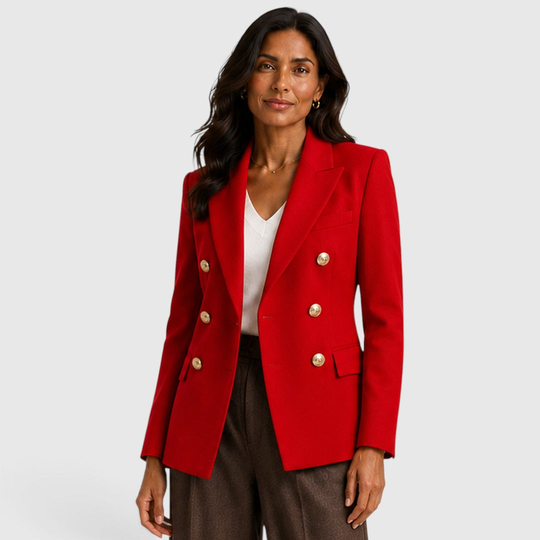 Winnifred | Sharp Double Breasted Blazer with Gold Buttons