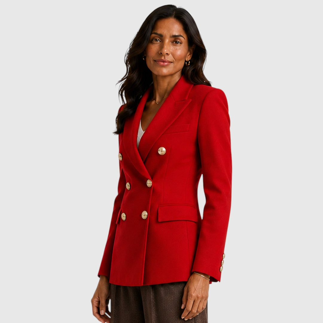 Winnifred | Sharp Double Breasted Blazer with Gold Buttons