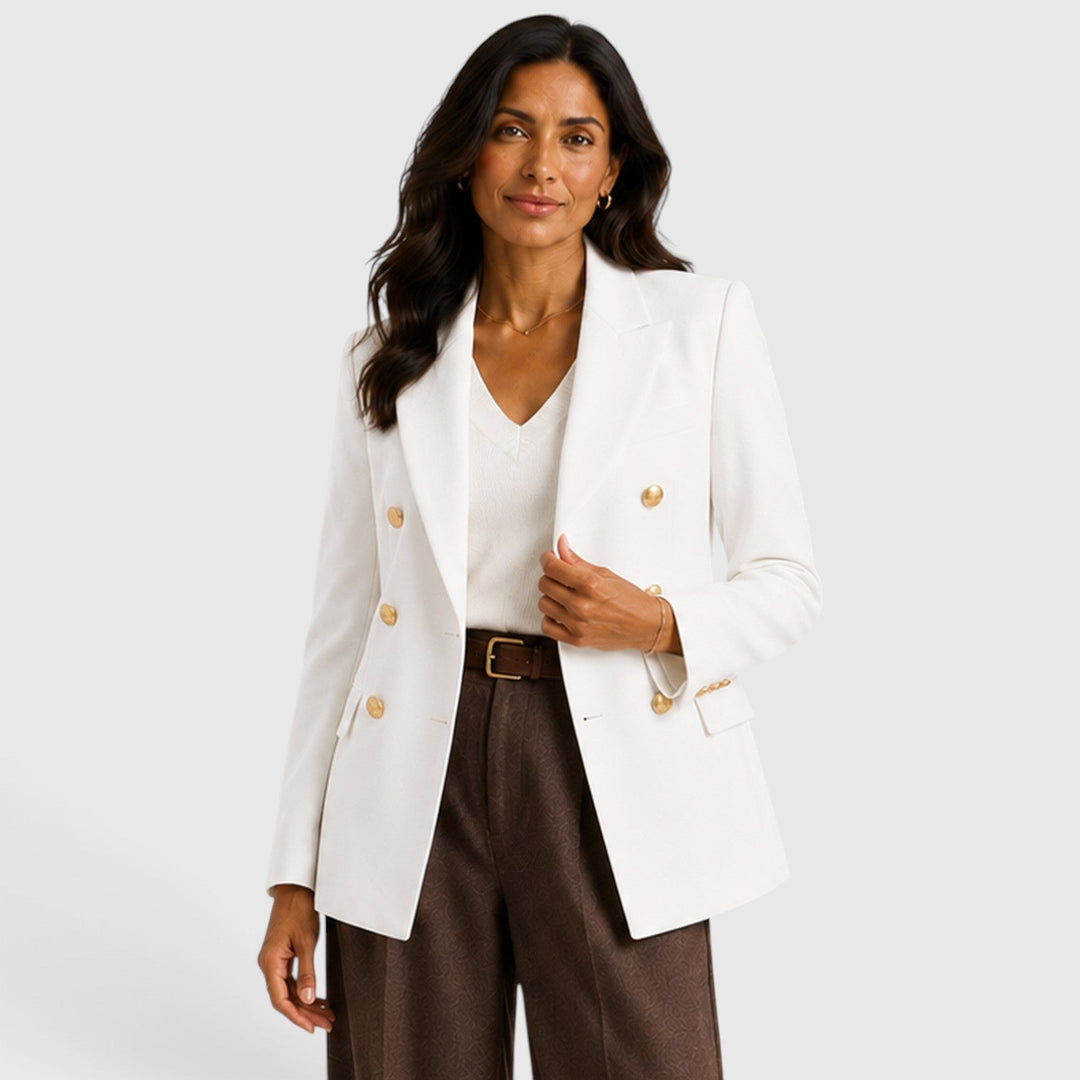 Winnifred | Sharp Double Breasted Blazer with Gold Buttons