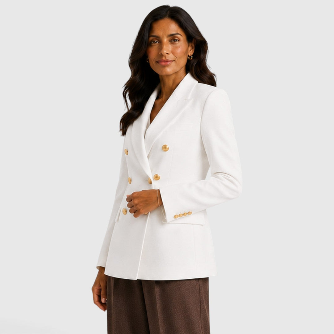 Winnifred | Sharp Double Breasted Blazer with Gold Buttons