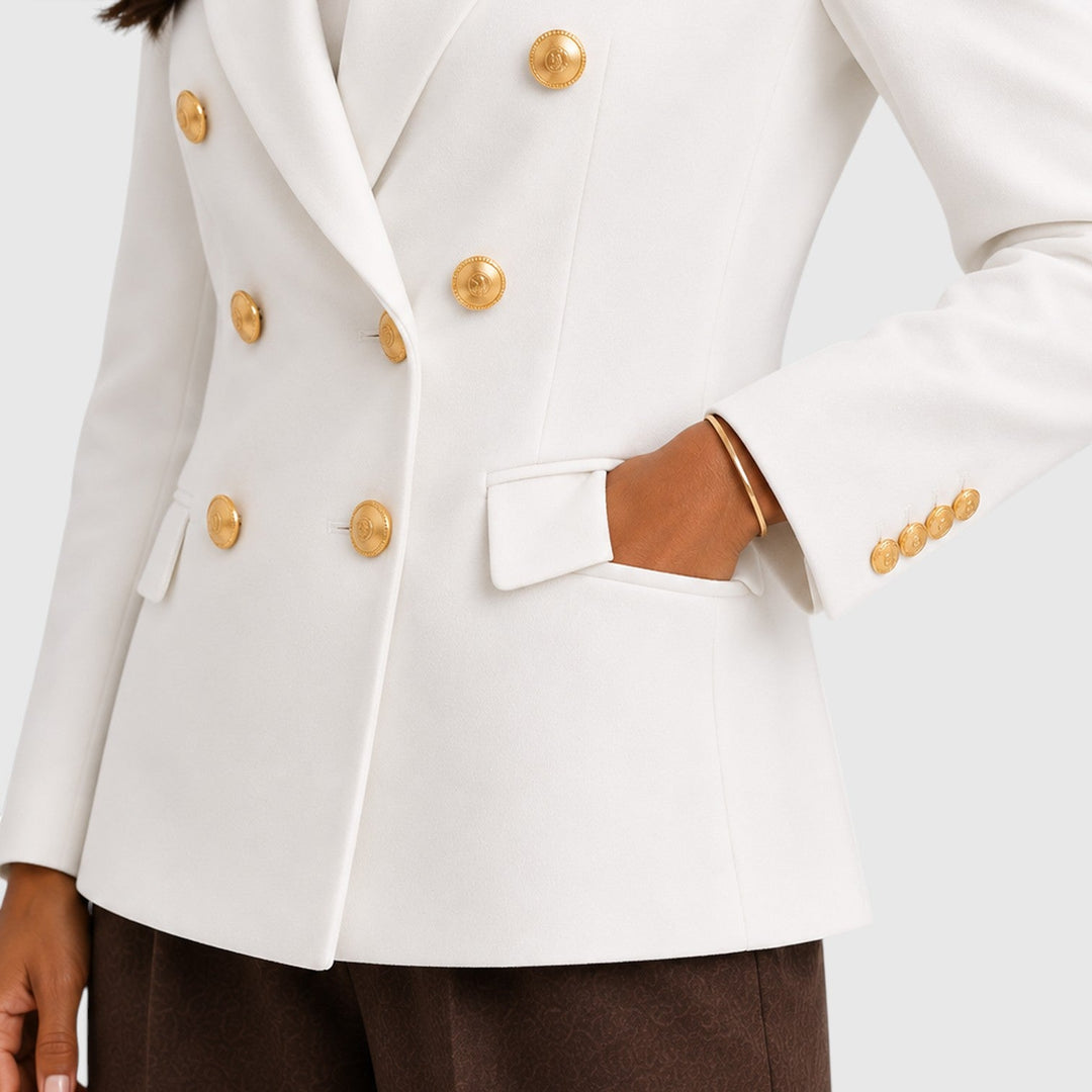 Winnifred | Sharp Double Breasted Blazer with Gold Buttons