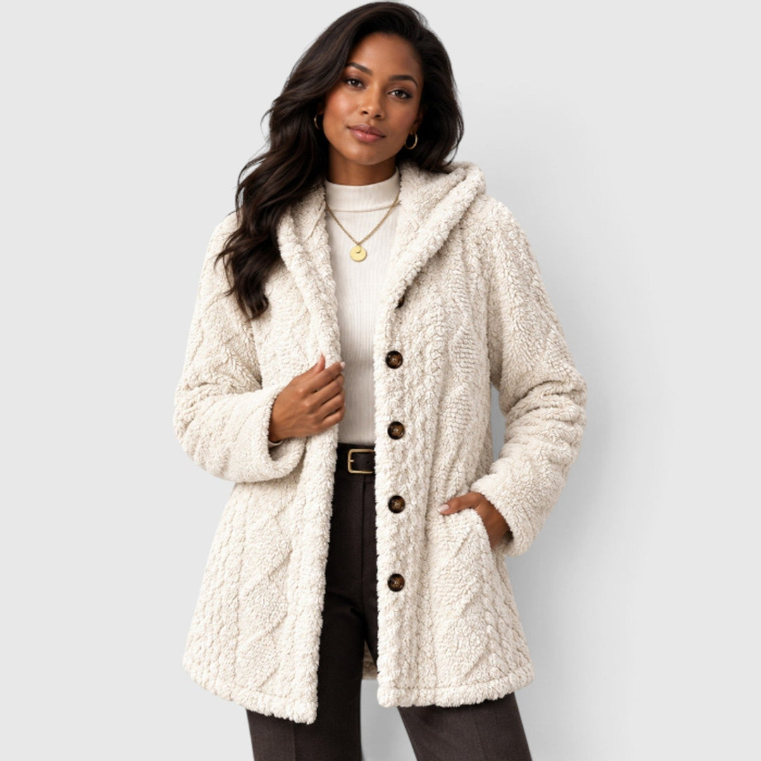 Cosima | Stylish Teddy Coat Women Hooded Cropped