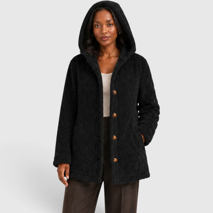 Jane | Cozy Hooded Teddy Fleece Cardigan