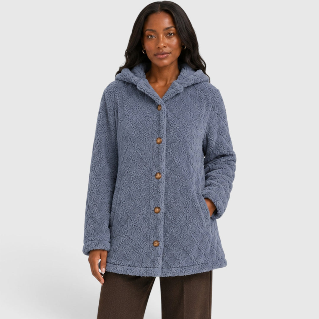 Jane | Cozy Hooded Teddy Fleece Cardigan