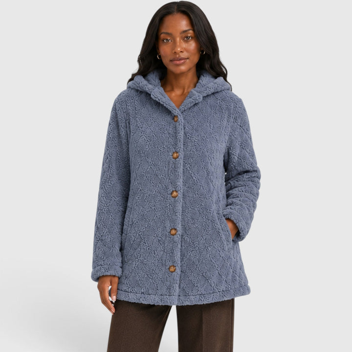 Jane | Cozy Hooded Teddy Fleece Cardigan
