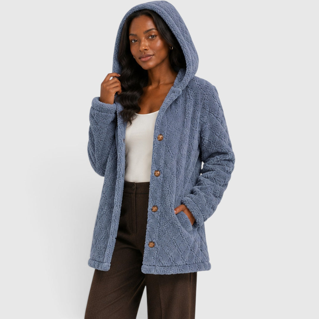 Jane | Cozy Hooded Teddy Fleece Cardigan