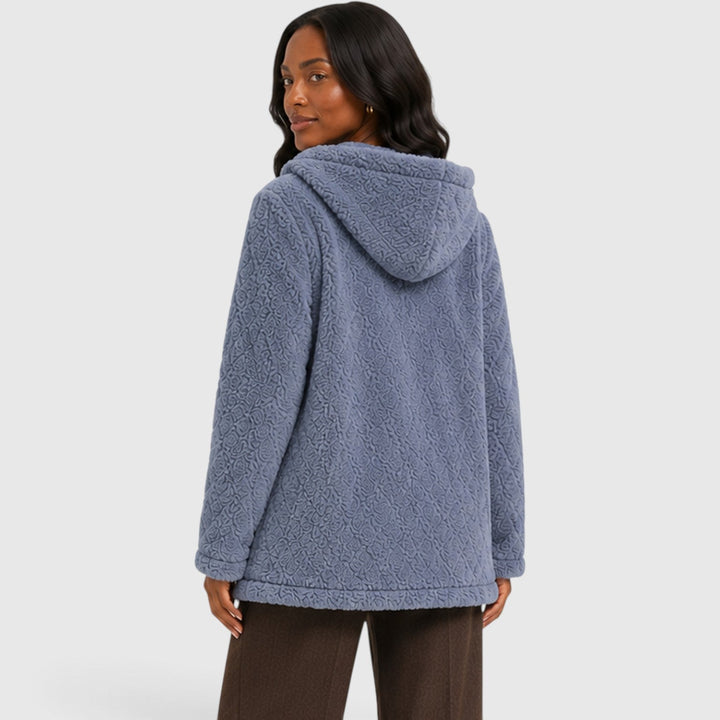 Jane | Cozy Hooded Teddy Fleece Cardigan