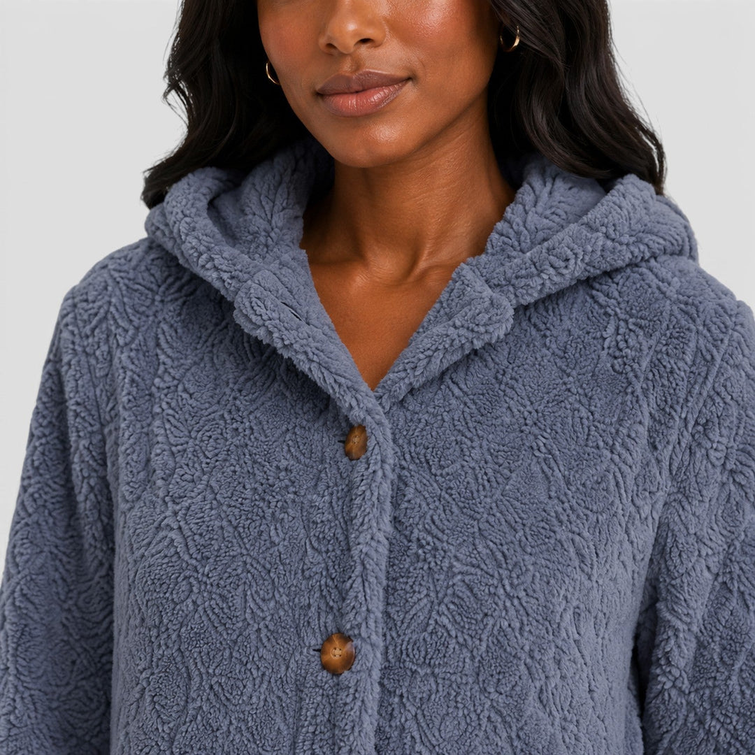 Jane | Cozy Hooded Teddy Fleece Cardigan