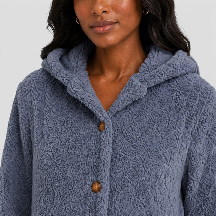 Jane | Cozy Hooded Teddy Fleece Cardigan