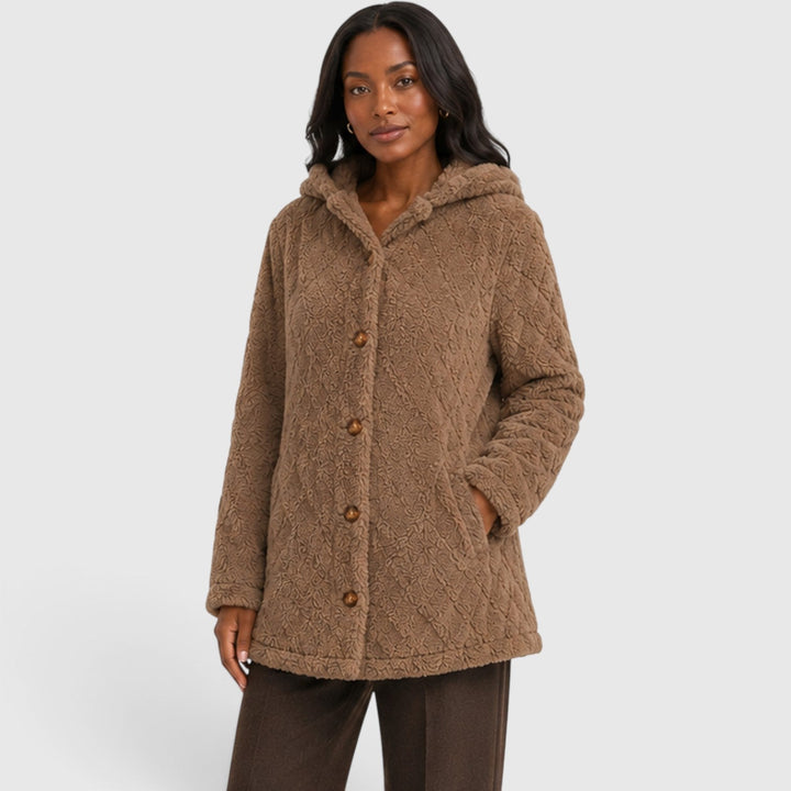 Jane | Cozy Hooded Teddy Fleece Cardigan